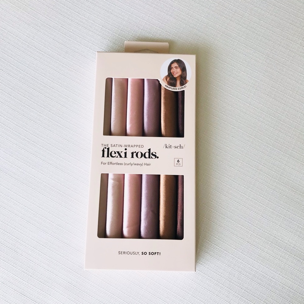 Kitsch Flexi Rods Heatless Curling Set, 6 Count, NIB